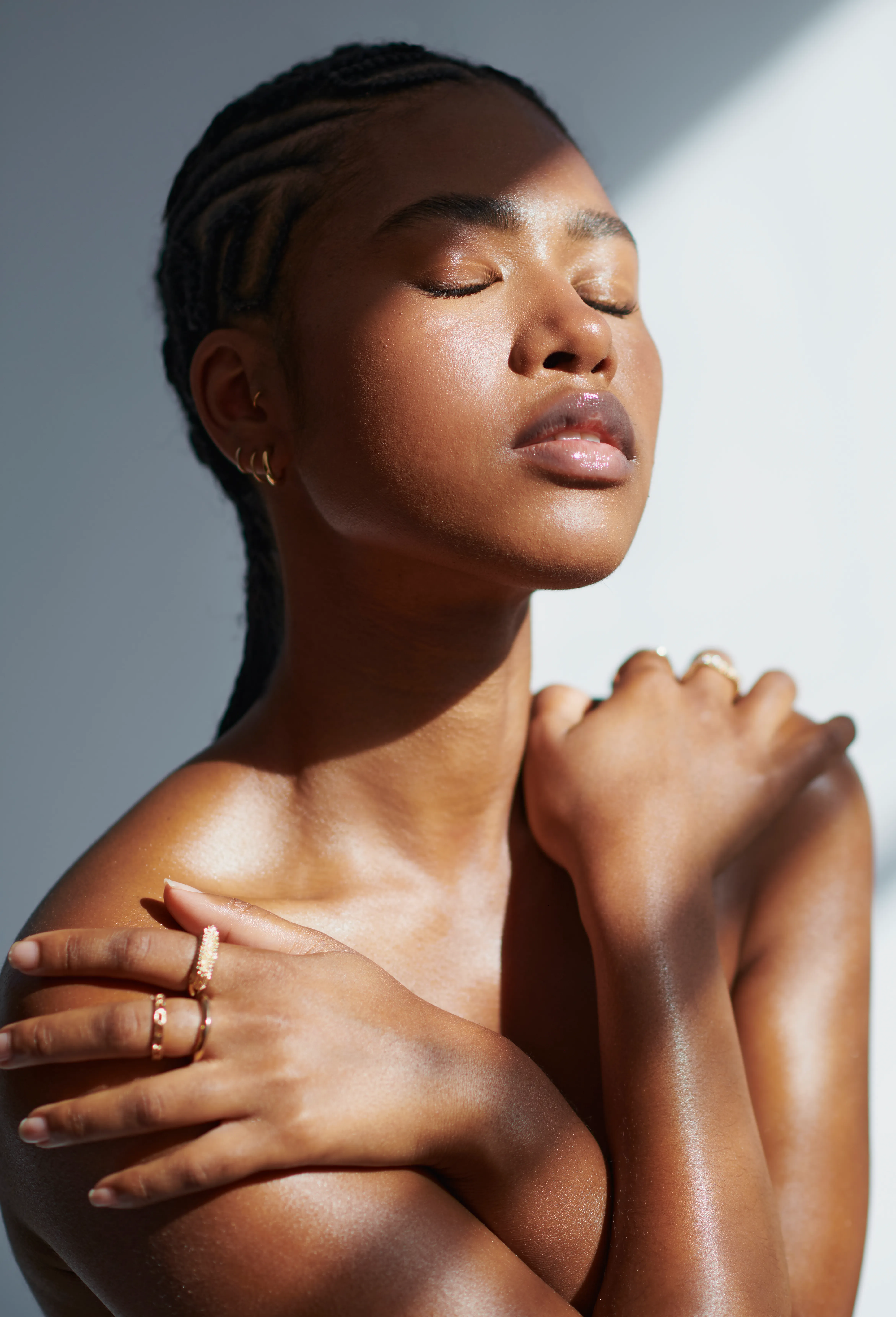 Close portrait showing naturally radiant skin